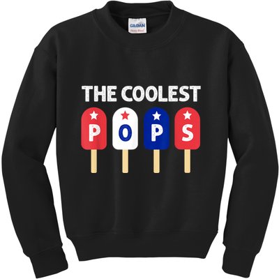 Coolest Pop Ever Popsicle Funny Retro Bomb Fathers Day Gift Kids Sweatshirt