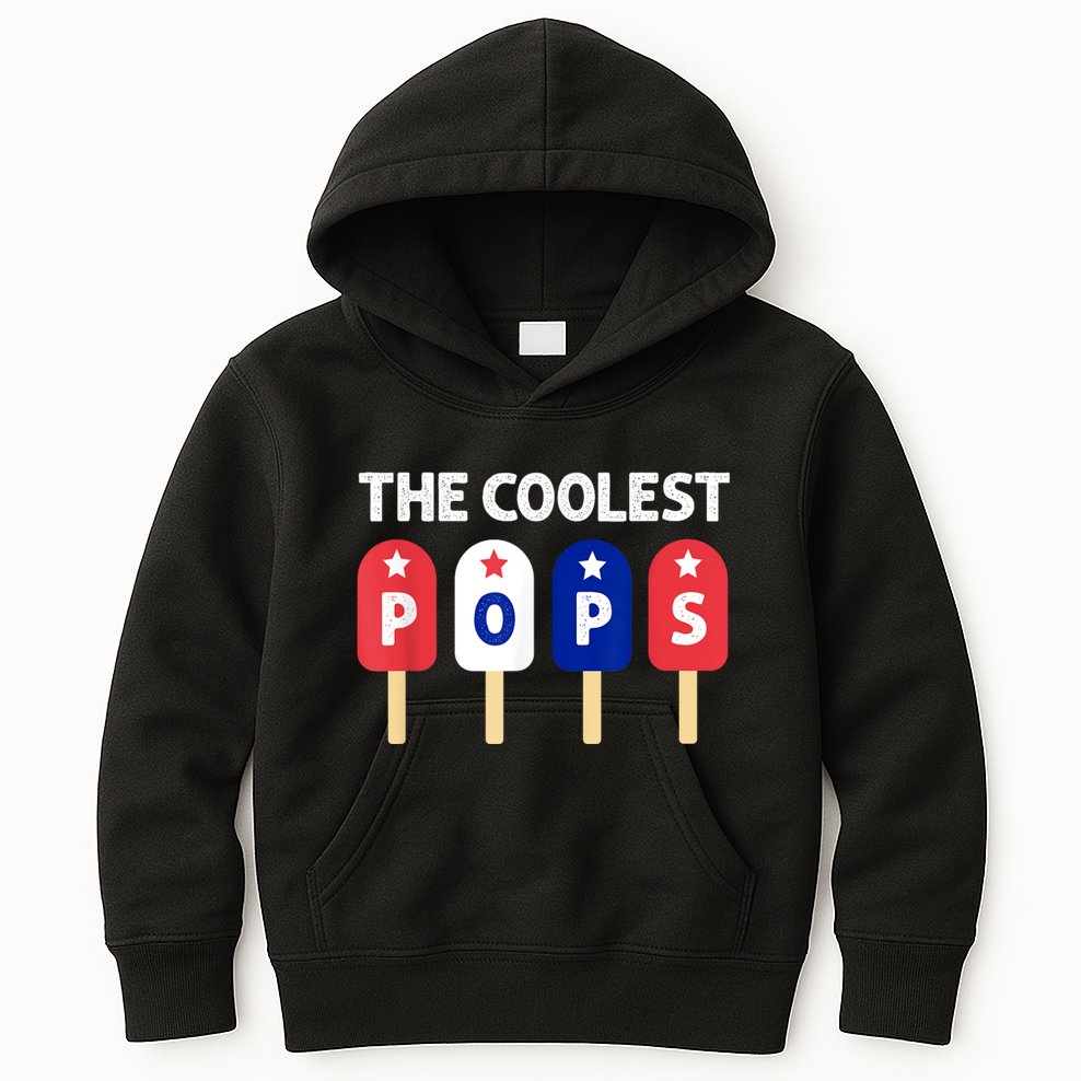 Coolest Pop Ever Popsicle Funny Retro Bomb Fathers Day Gift Kids Hoodie
