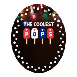 Coolest Pop Ever Popsicle Funny Retro Bomb Fathers Day Gift Ceramic Oval Ornament