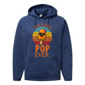 Coolest Pop Ever Popsicle Funny Retro Bomb Fathers Day Gift Performance Fleece Hoodie