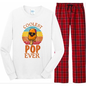 Coolest Pop Ever Popsicle Funny Retro Bomb Fathers Day Gift Long Sleeve Pajama Set