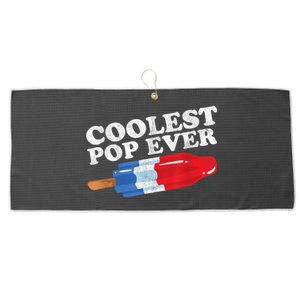 Coolest Pop Ever Popsicle Funny Retro Bomb Fathers Day Gift Large Microfiber Waffle Golf Towel