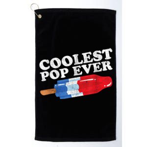 Coolest Pop Ever Popsicle Funny Retro Bomb Fathers Day Gift Platinum Collection Golf Towel