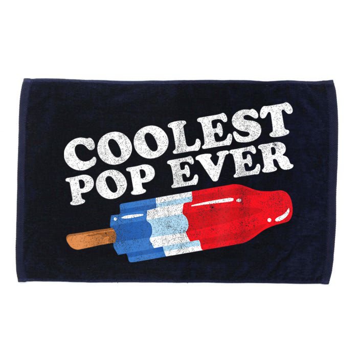 Coolest Pop Ever Popsicle Funny Retro Bomb Fathers Day Gift Microfiber Hand Towel