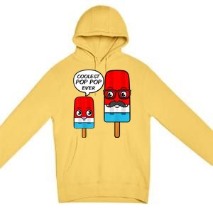 Coolest Pop Ever Popsicle Funny Retro Bomb Fathers Day Gift Premium Pullover Hoodie