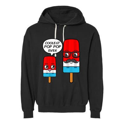 Coolest Pop Ever Popsicle Funny Retro Bomb Fathers Day Gift Garment-Dyed Fleece Hoodie