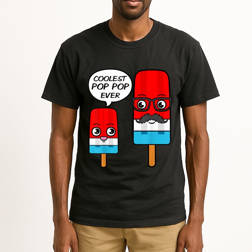 Coolest Pop Ever Popsicle Funny Retro Bomb Fathers Day Gift Tall T-Shirt