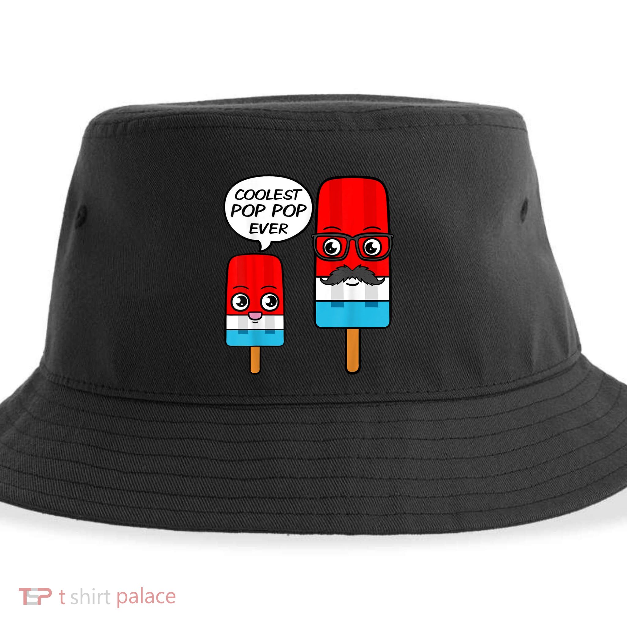 Coolest Pop Ever Popsicle Funny Retro Bomb Fathers Day Gift Sustainable Bucket Hat