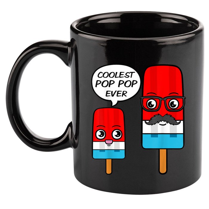 Coolest Pop Ever Popsicle Funny Retro Bomb Fathers Day Gift 11oz C Handle Ceramic Mug