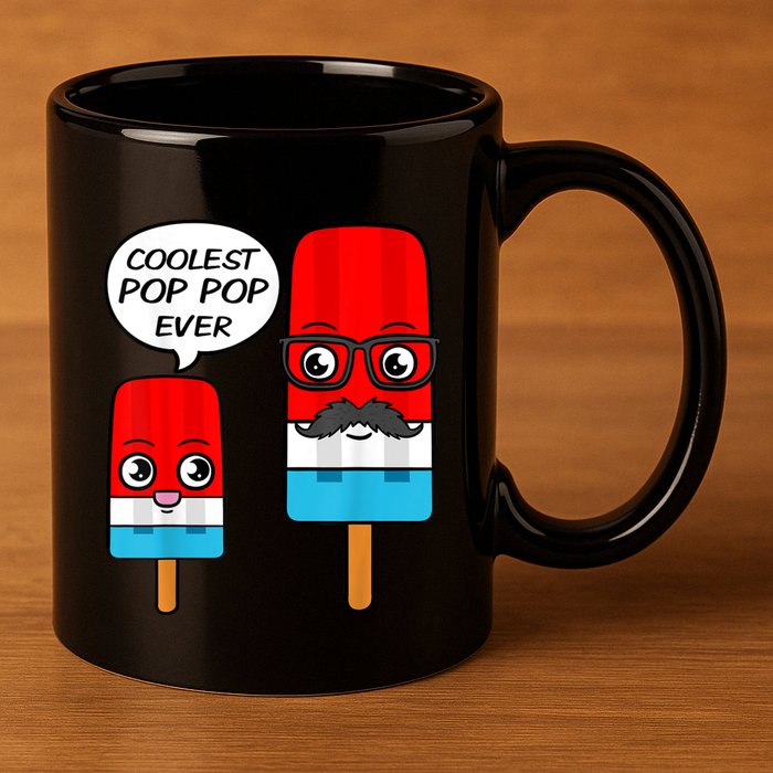 Coolest Pop Ever Popsicle Funny Retro Bomb Fathers Day Gift 11oz C Handle Ceramic Mug