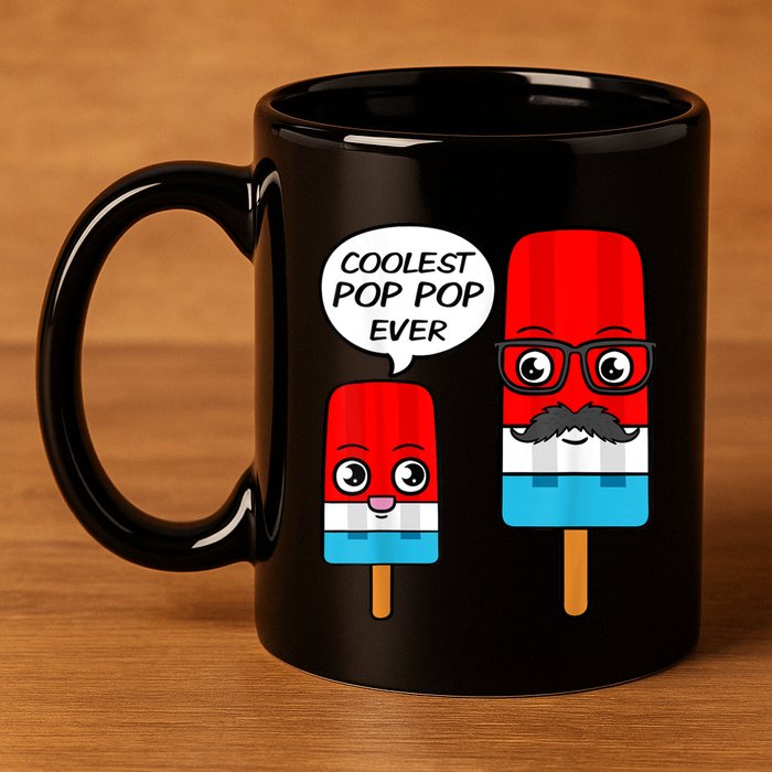 Coolest Pop Ever Popsicle Funny Retro Bomb Fathers Day Gift 11oz C Handle Ceramic Mug