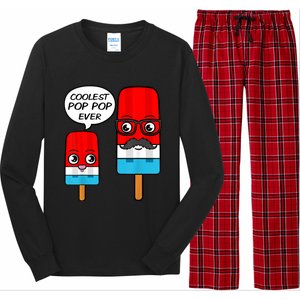 Coolest Pop Ever Popsicle Funny Retro Bomb Fathers Day Gift Long Sleeve Pajama Set