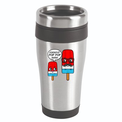 Coolest Pop Ever Popsicle Funny Retro Bomb Fathers Day Gift 16oz Travel Tumbler