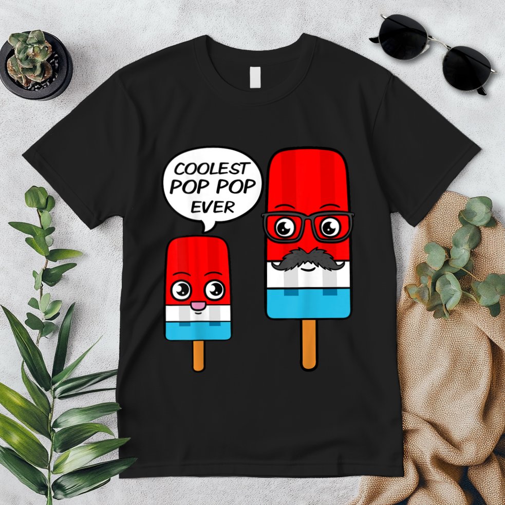 Coolest Pop Ever Popsicle Funny Retro Bomb Fathers Day Gift Premium T-Shirt