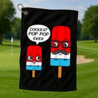 Coolest Pop Ever Popsicle Funny Retro Bomb Fathers Day Gift Golf Towel