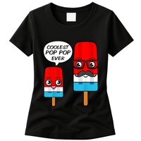 Coolest Pop Ever Popsicle Funny Retro Bomb Fathers Day Gift Womens T-Shirt