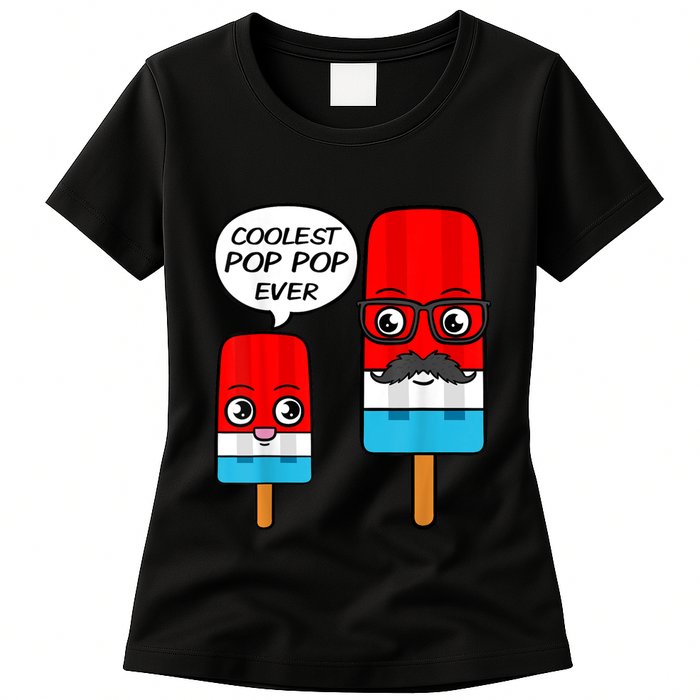 Coolest Pop Ever Popsicle Funny Retro Bomb Fathers Day Gift Womens T-Shirt