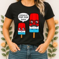 Coolest Pop Ever Popsicle Funny Retro Bomb Fathers Day Gift Womens T-Shirt
