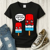Coolest Pop Ever Popsicle Funny Retro Bomb Fathers Day Gift Womens T-Shirt
