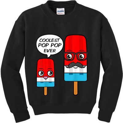 Coolest Pop Ever Popsicle Funny Retro Bomb Fathers Day Gift Kids Sweatshirt