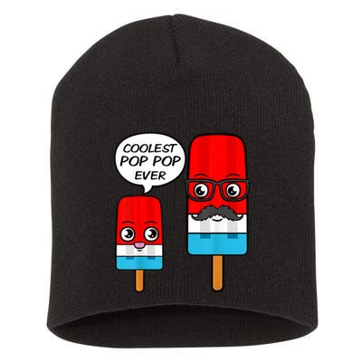 Coolest Pop Ever Popsicle Funny Retro Bomb Fathers Day Gift Short Acrylic Beanie