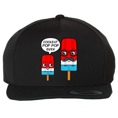 Coolest Pop Ever Popsicle Funny Retro Bomb Fathers Day Gift Wool Snapback Cap