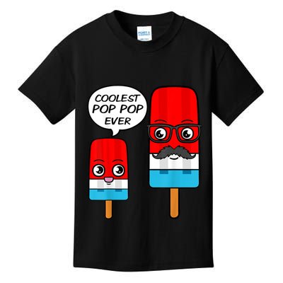 Coolest Pop Ever Popsicle Funny Retro Bomb Fathers Day Gift Kids T-Shirt