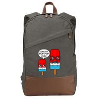 Coolest Pop Ever Popsicle Funny Retro Bomb Fathers Day Gift Cotton Canvas Backpack