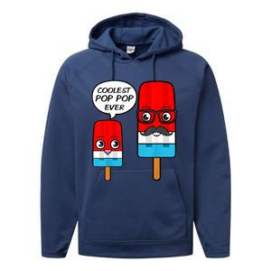 Coolest Pop Ever Popsicle Funny Retro Bomb Fathers Day Gift Performance Fleece Hoodie