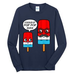 Coolest Pop Ever Popsicle Funny Retro Bomb Fathers Day Gift Tall Long Sleeve T-Shirt