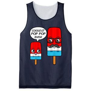 Coolest Pop Ever Popsicle Funny Retro Bomb Fathers Day Gift Mesh Reversible Basketball Jersey Tank