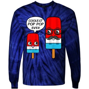 Coolest Pop Ever Popsicle Funny Retro Bomb Fathers Day Gift Tie-Dye Long Sleeve Shirt