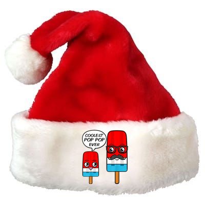 Coolest Pop Ever Popsicle Funny Retro Bomb Fathers Day Gift Premium Christmas Santa Hat