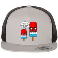 Coolest Pop Ever Popsicle Funny Retro Bomb Fathers Day Gift Flat Bill Trucker Hat