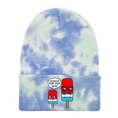 Coolest Pop Ever Popsicle Funny Retro Bomb Fathers Day Gift Tie Dye 12in Knit Beanie