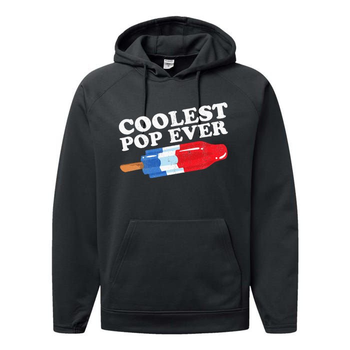 Coolest Pop Ever Popsicle Funny Retro Bomb Fathers Day Gift Performance Fleece Hoodie