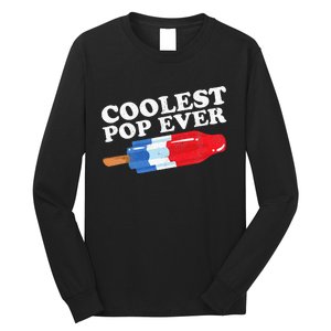 Coolest Pop Ever Popsicle Funny Retro Bomb Fathers Day Gift Long Sleeve Shirt