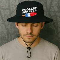Coolest Pop Ever Popsicle Funny Retro Bomb Fathers Day Gift Bucket Hat