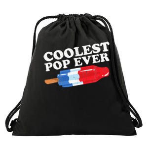 Coolest Pop Ever Popsicle Funny Retro Bomb Fathers Day Gift Drawstring Bag