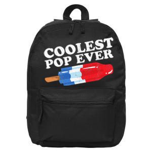 Coolest Pop Ever Popsicle Funny Retro Bomb Fathers Day Gift 16 in Basic Backpack