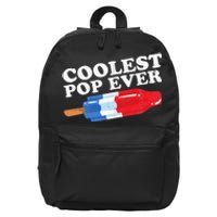 Coolest Pop Ever Popsicle Funny Retro Bomb Fathers Day Gift 16 in Basic Backpack