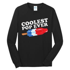 Coolest Pop Ever Popsicle Funny Retro Bomb Fathers Day Gift Tall Long Sleeve T-Shirt