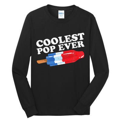 Coolest Pop Ever Popsicle Funny Retro Bomb Fathers Day Gift Tall Long Sleeve T-Shirt