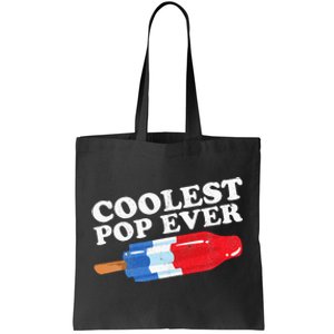 Coolest Pop Ever Popsicle Funny Retro Bomb Fathers Day Gift Tote Bag