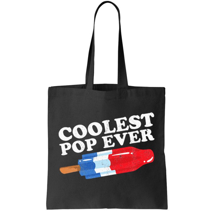 Coolest Pop Ever Popsicle Funny Retro Bomb Fathers Day Gift Tote Bag