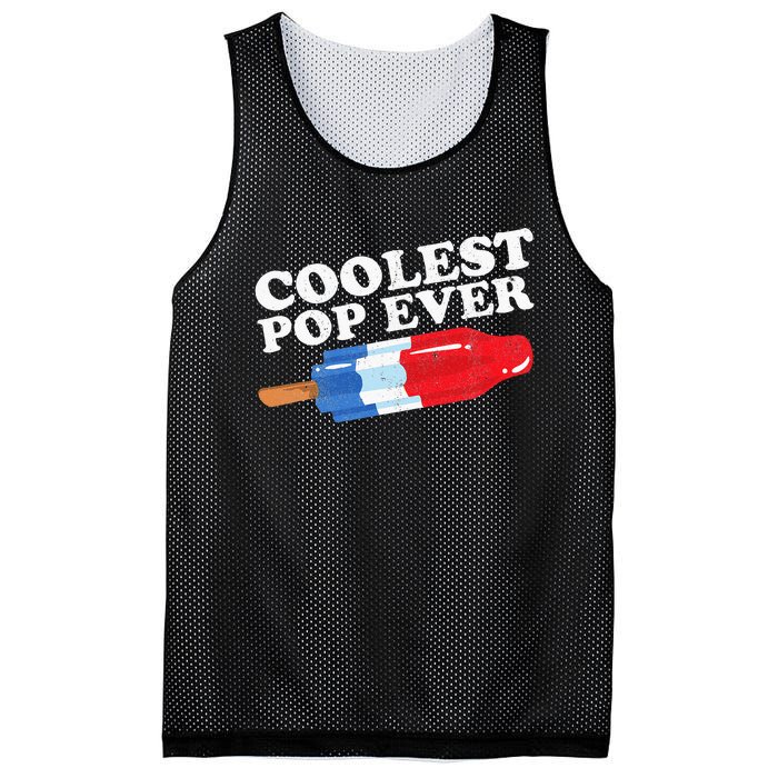 Coolest Pop Ever Popsicle Funny Retro Bomb Fathers Day Gift Mesh Reversible Basketball Jersey Tank