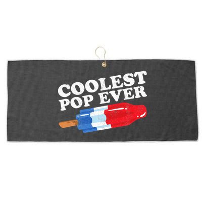 Coolest Pop Ever Popsicle Funny Retro Bomb Fathers Day Gift Large Microfiber Waffle Golf Towel