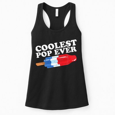 Coolest Pop Ever Popsicle Funny Retro Bomb Fathers Day Gift Womens Tank Top