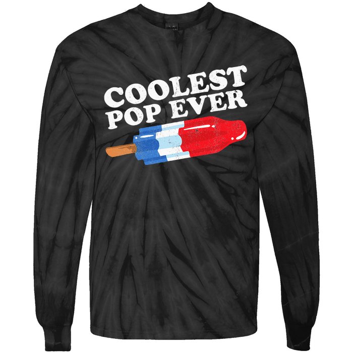 Coolest Pop Ever Popsicle Funny Retro Bomb Fathers Day Gift Tie-Dye Long Sleeve Shirt