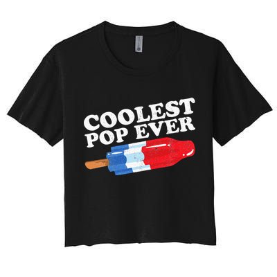 Coolest Pop Ever Popsicle Funny Retro Bomb Fathers Day Gift Crop Top